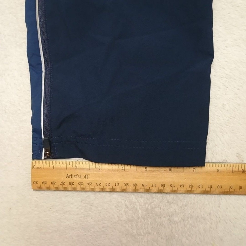 Adidas Track Pants Mens S Blue Nylon Soccer Colorblock Zip Pocket Ankle Zip Team - Picture 12 of 13